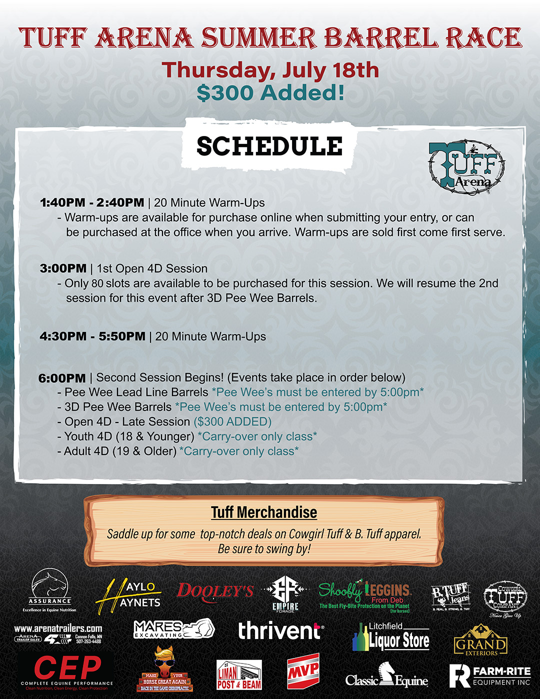 TUFF ARENA, Summer Barrel Racing Series